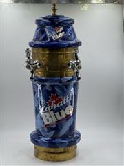 Labatt Blue 2 Faucet Beer Tower Ceramic Blue Swirl Color